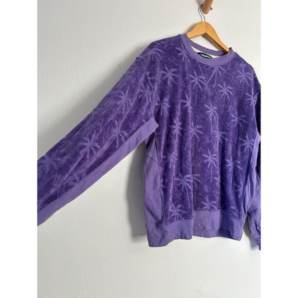 Chubbies Men's M Purple Palm Tree Embossed Crewneck Sweatshirt - Picture 4 of 9